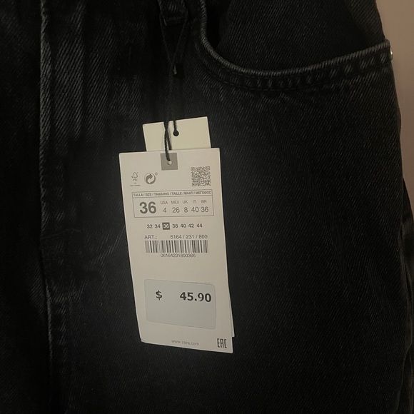 NWT ZARA High Rise Straight Leg Jeans - Picture 7 of 10